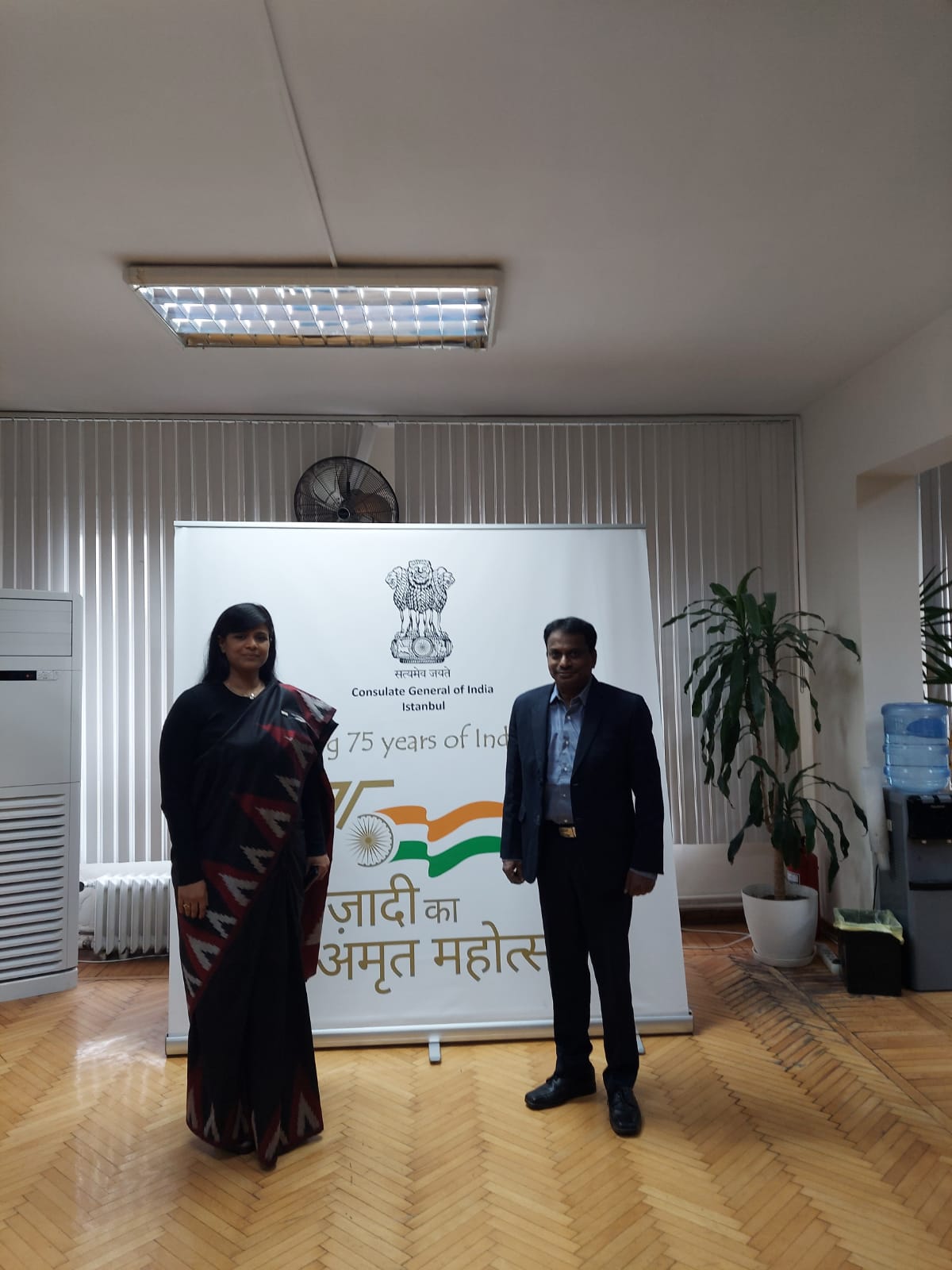Shri A. Ravi Kumar, Additional Director, Texprocil with the Consul General of India, Ms. Sudhi Choudhury at the office of the Consulate General of India in Istanbul, Turkey held from - February 24-26, 2022