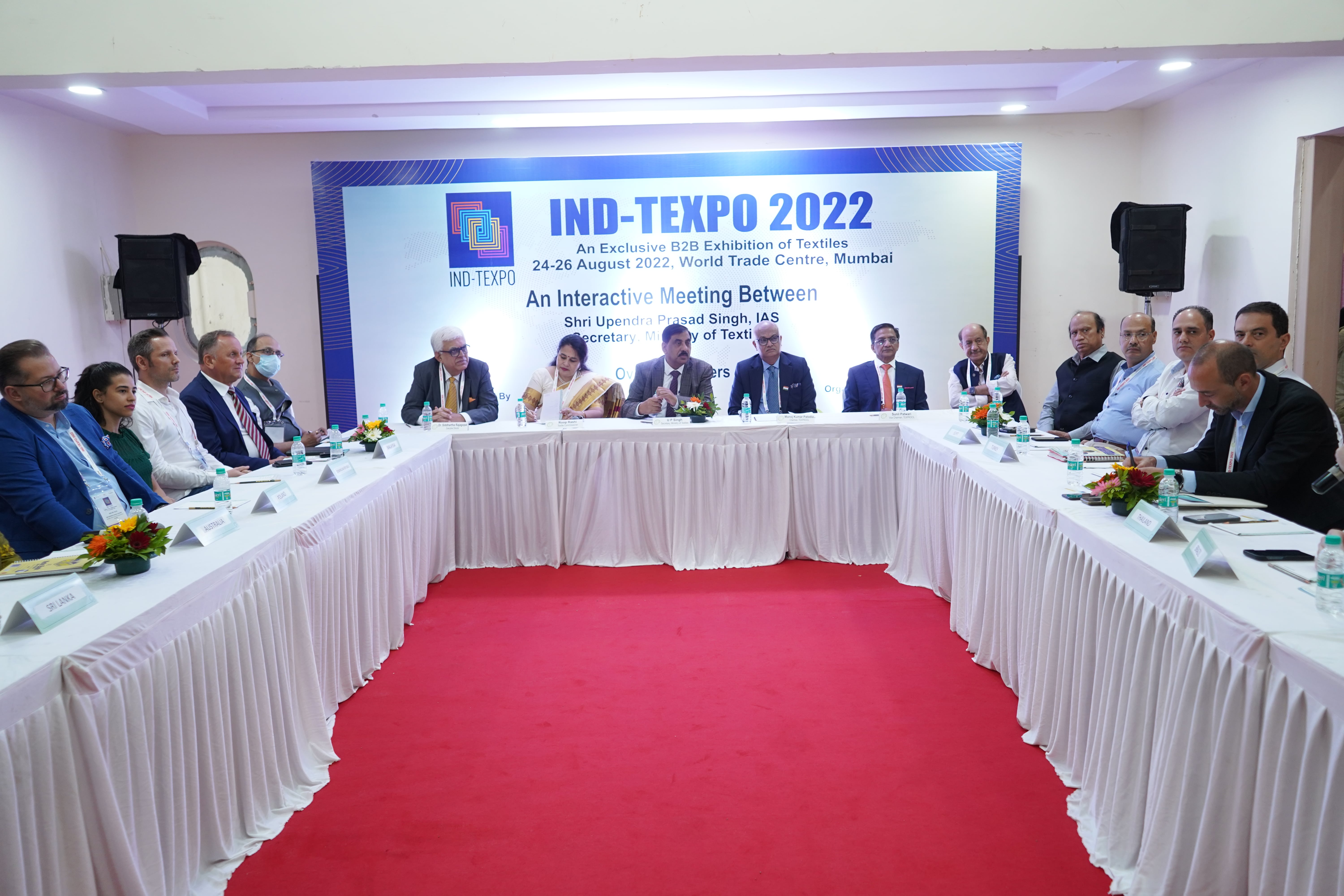 Shri Upendra Prasad Singh, Secretary Textiles @ the Interactive Meeting with the Foreign Buyers at “Ind-Texpo” Show organised by TEXPROCIL at World Trade Centre, Mumbai on 24th August 2022