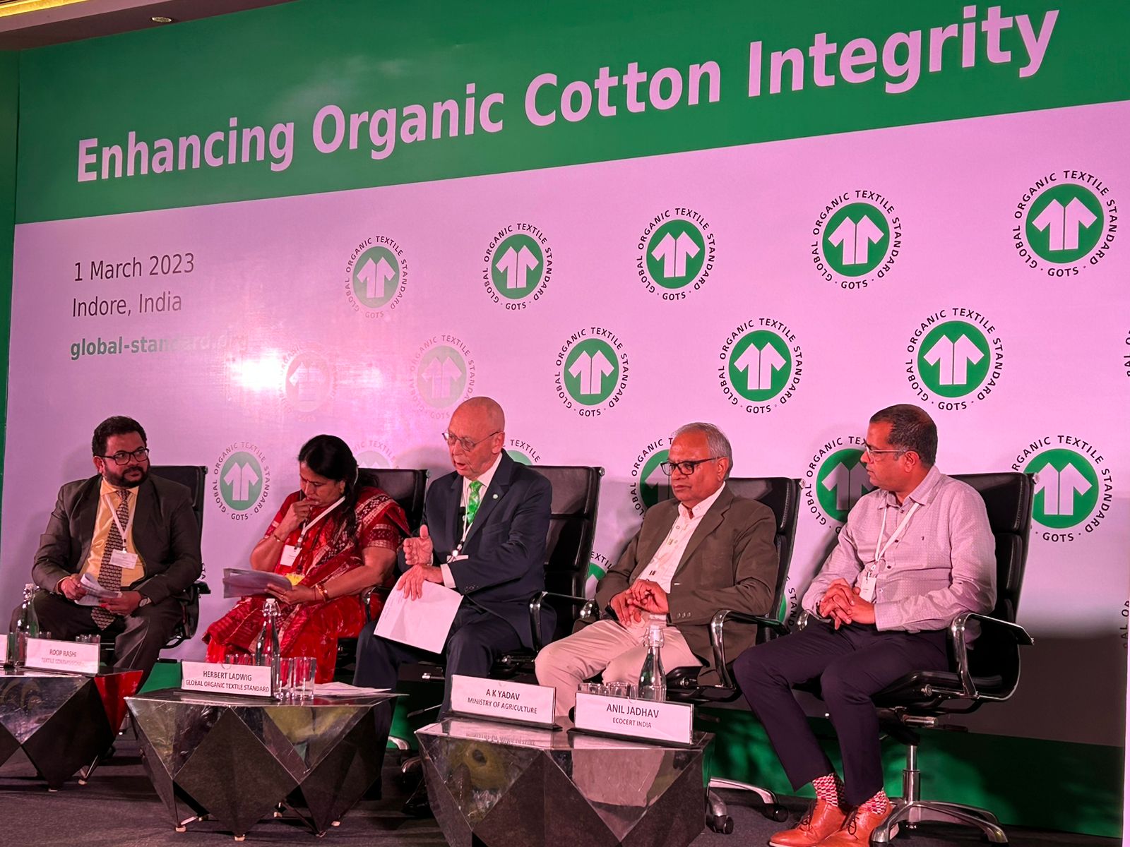 Shri Rajesh Satam, Joint Director, TEXPROCIL in Panel Discussion @Organic Cotton Conference organised by GOTS at Indore Marriott Hotel on March 1, 2023