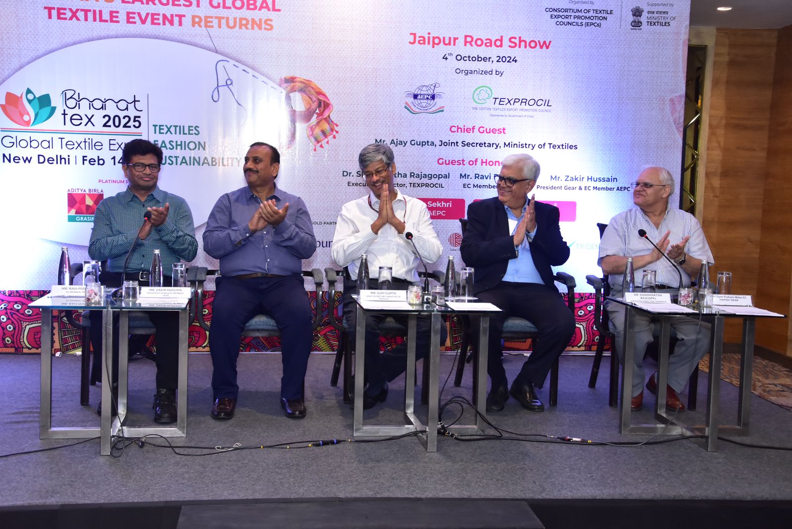 AEPC and Texprocil organised the first domestic roadshow of Bharat Tex in Marriott Hotel on 4th October 2024 at Jaipur