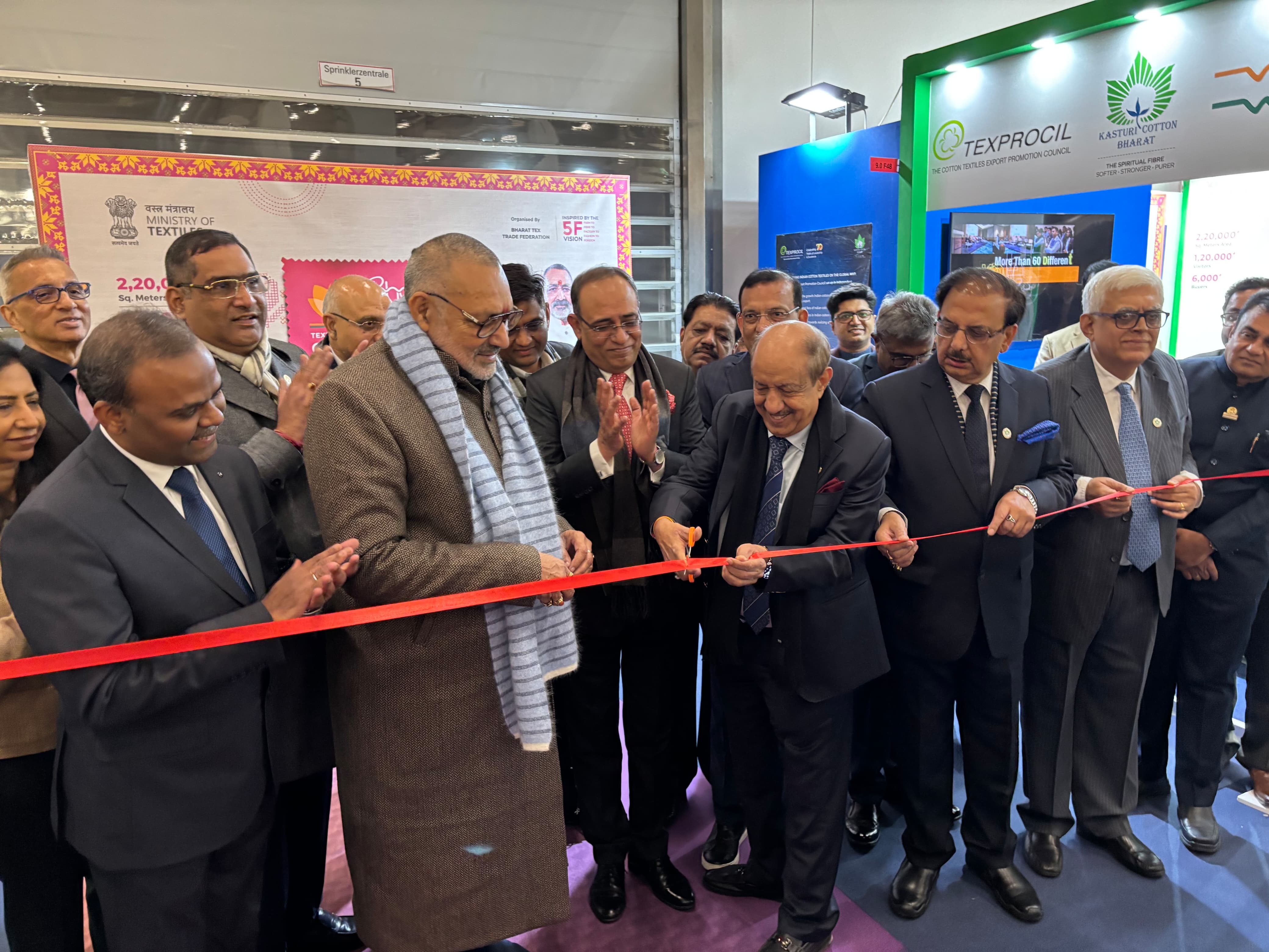 Shri Giriraj Singh, Hon'ble Minister of Textiles and Shri Vijay Agarwal, Chairman, TEXPROCIL inaugurated the Indian Pavilion at Heimtextil 2025 in Frankfurt, Germany being held from 14 to 17 January 2025.